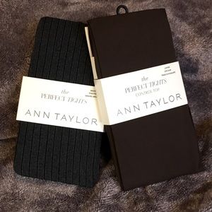 🆕 2 Pairs Opaque Ann Taylor Hose — 1 Med Gray, 1 Large Chocolate Brown